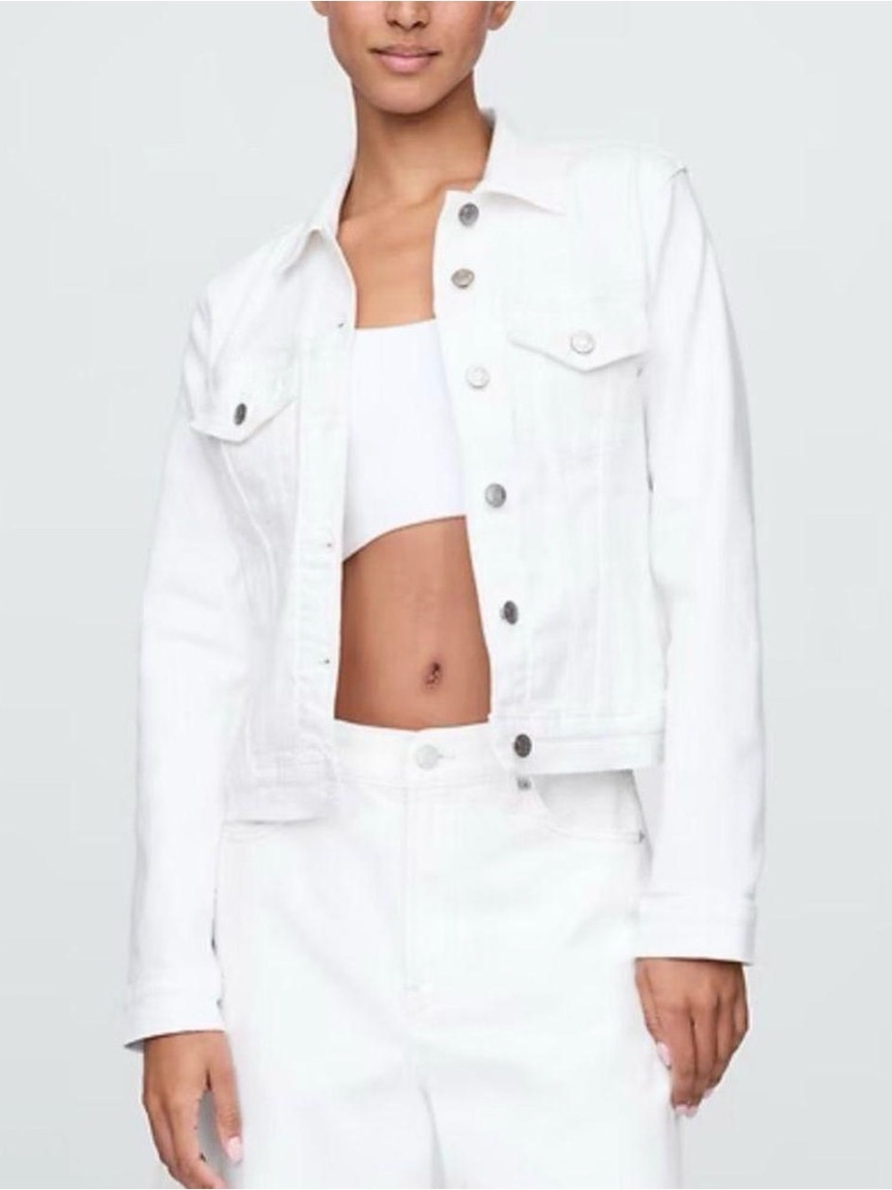 GAP Icon White Denim Jacket